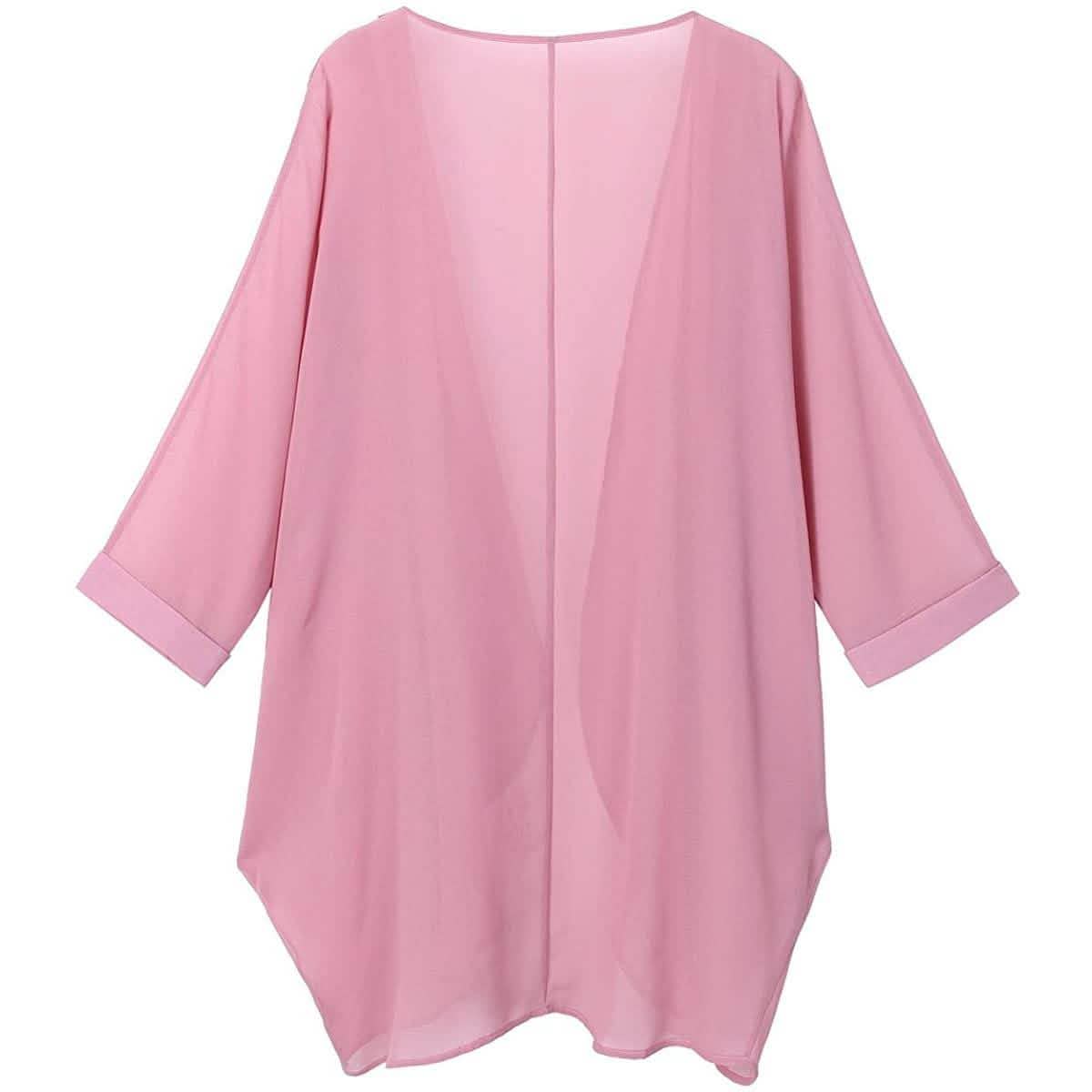 Capes-kimono amples en mousseline transparente à imprimé floral pour femmes