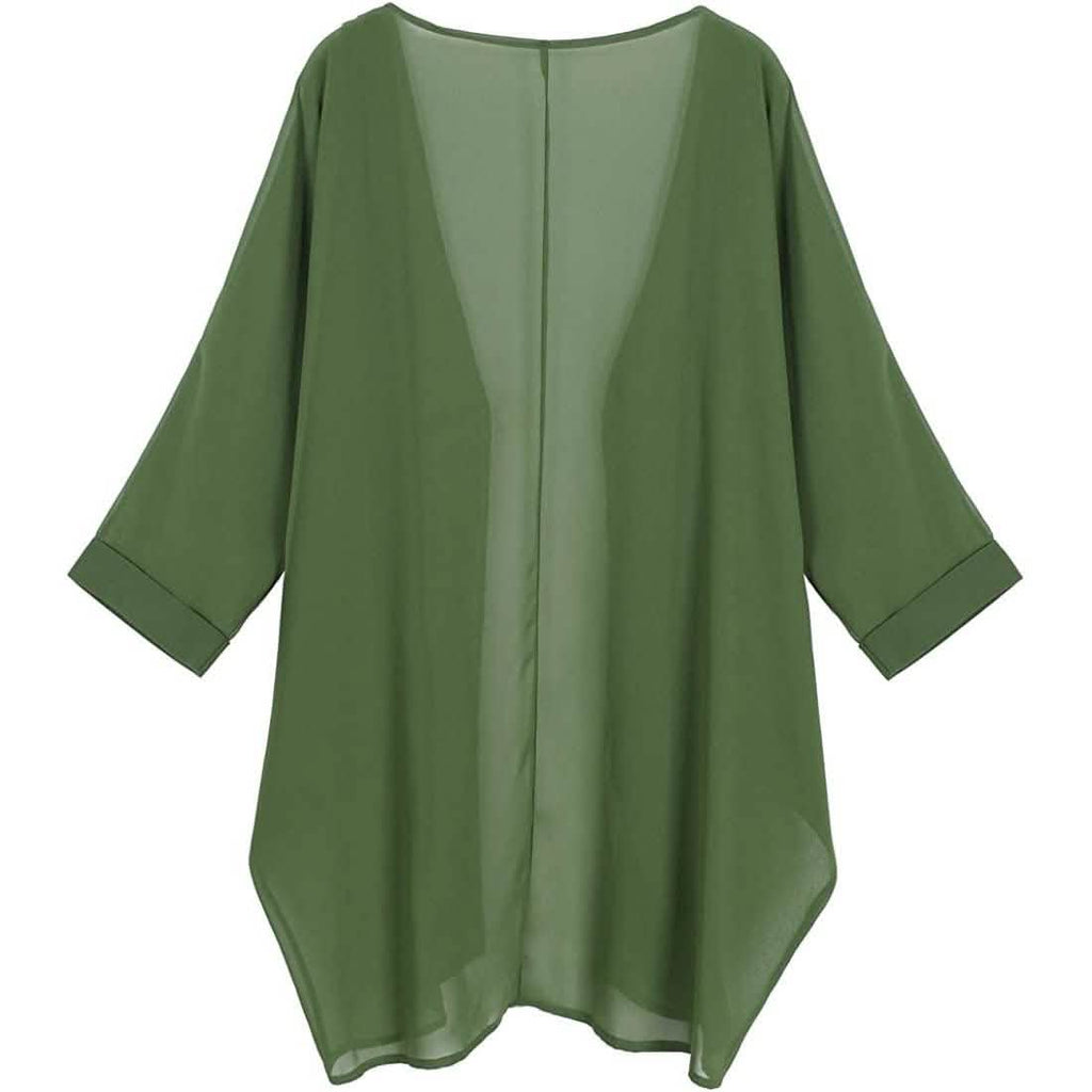 Capes-kimono amples en mousseline transparente à imprimé floral pour femmes