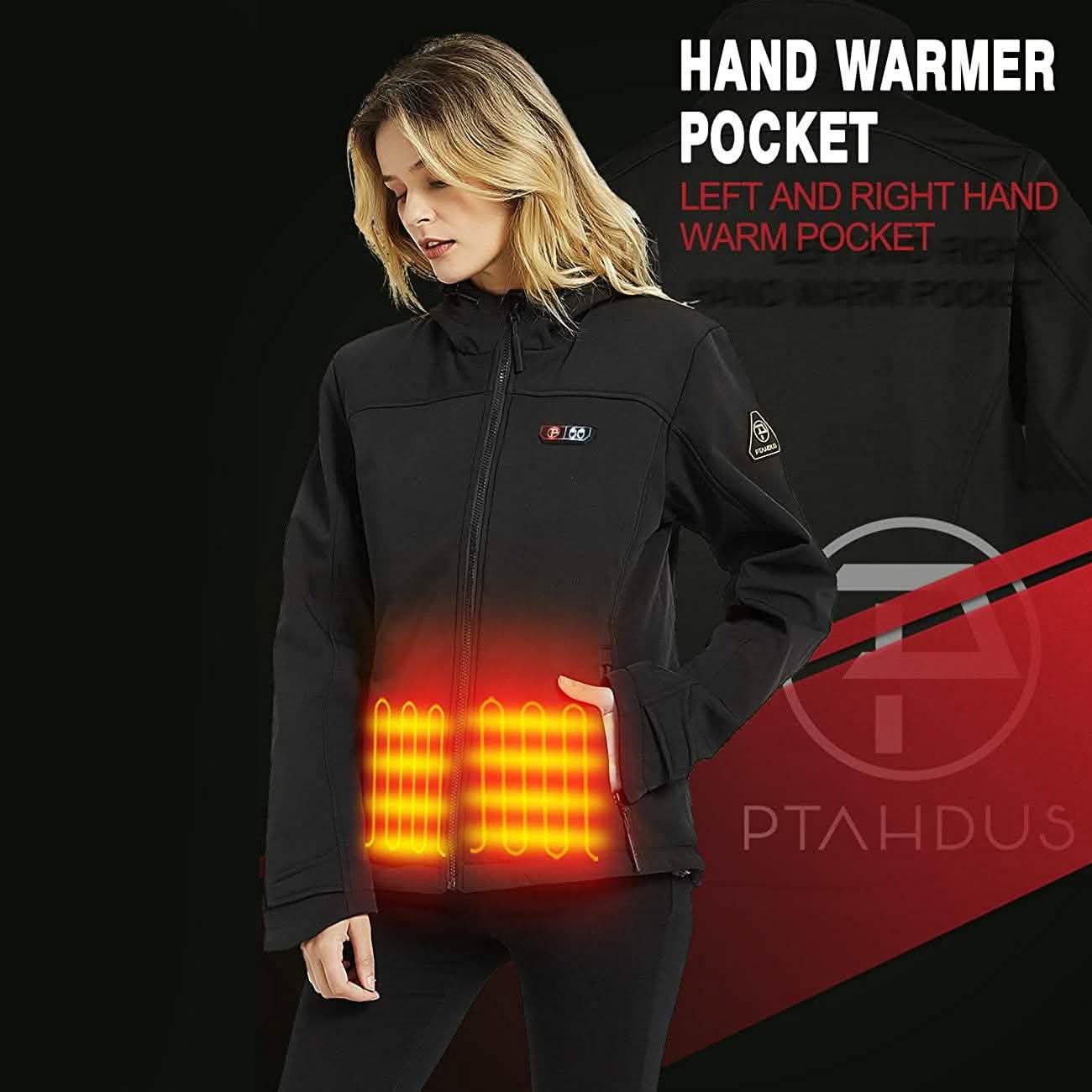 Veste chauffante Softshell pour femme avec chauffe-mains