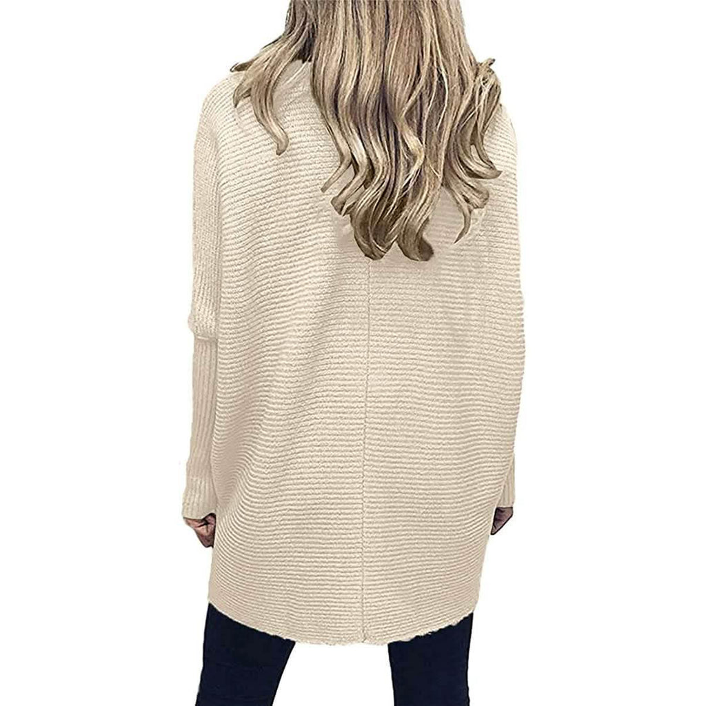 Pull long à col roulé pour femme