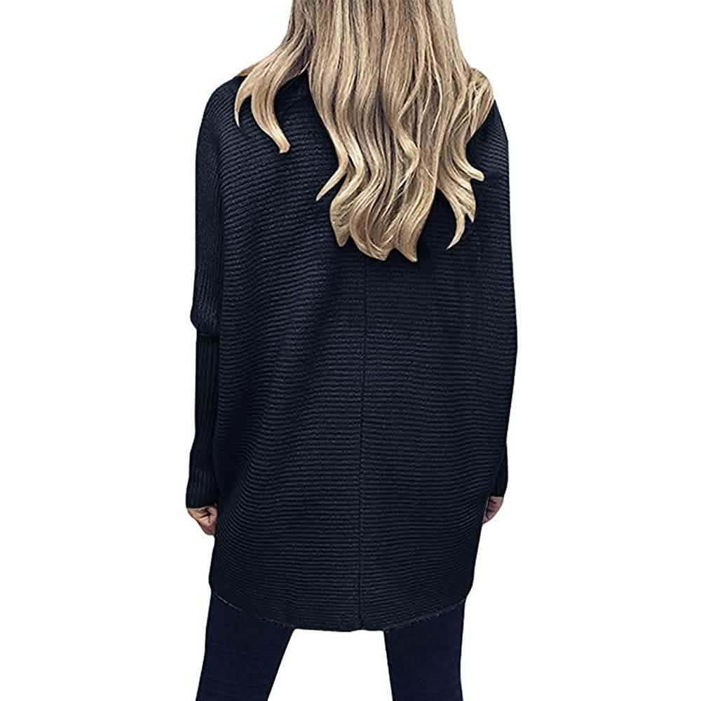 Pull long à col roulé pour femme