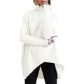 Pull long à col roulé pour femme