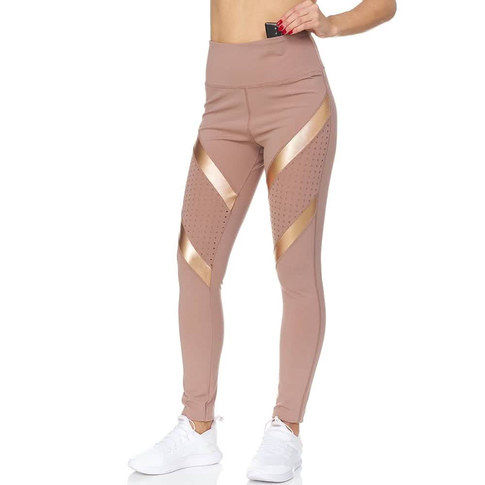 Legging long taille haute avec empiècements en résille découpée au laser pour femme