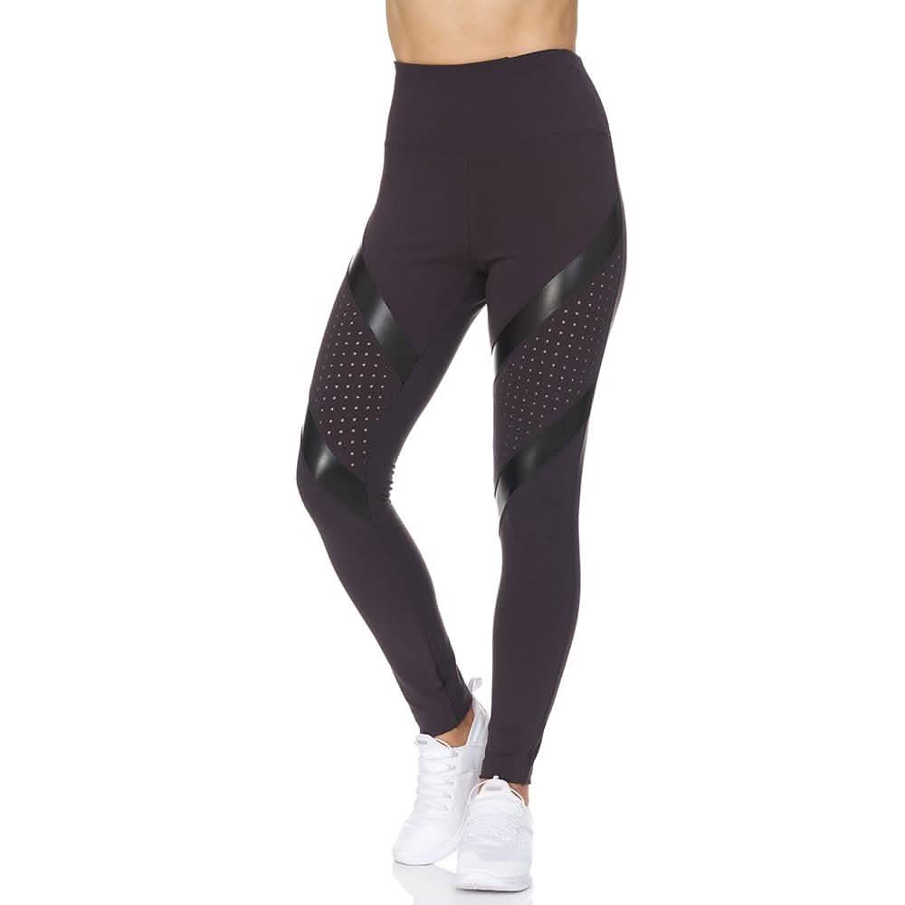 Legging long taille haute avec empiècements en résille découpée au laser pour femme