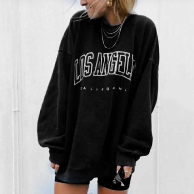 Sweat-shirt Femme Texte Graphique Los Angeles