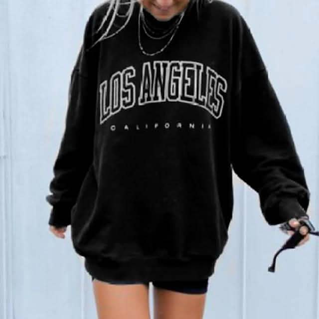 Sweat-shirt Femme Texte Graphique Los Angeles