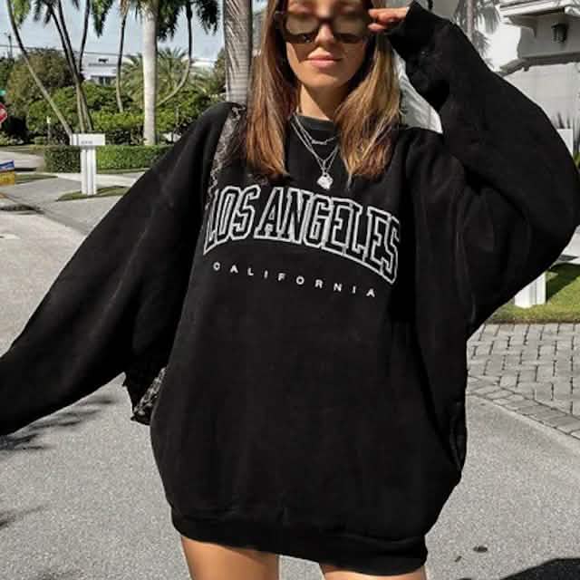 Sweat-shirt Femme Texte Graphique Los Angeles