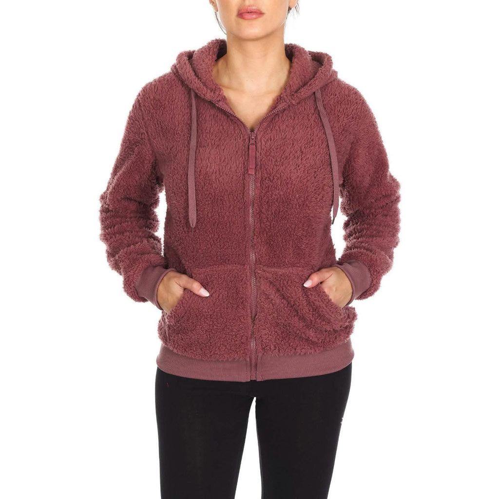 Sweat-shirt à capuche Sherpa pour femme, intérieur et extérieur