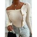 Pull tricoté uni pour femme