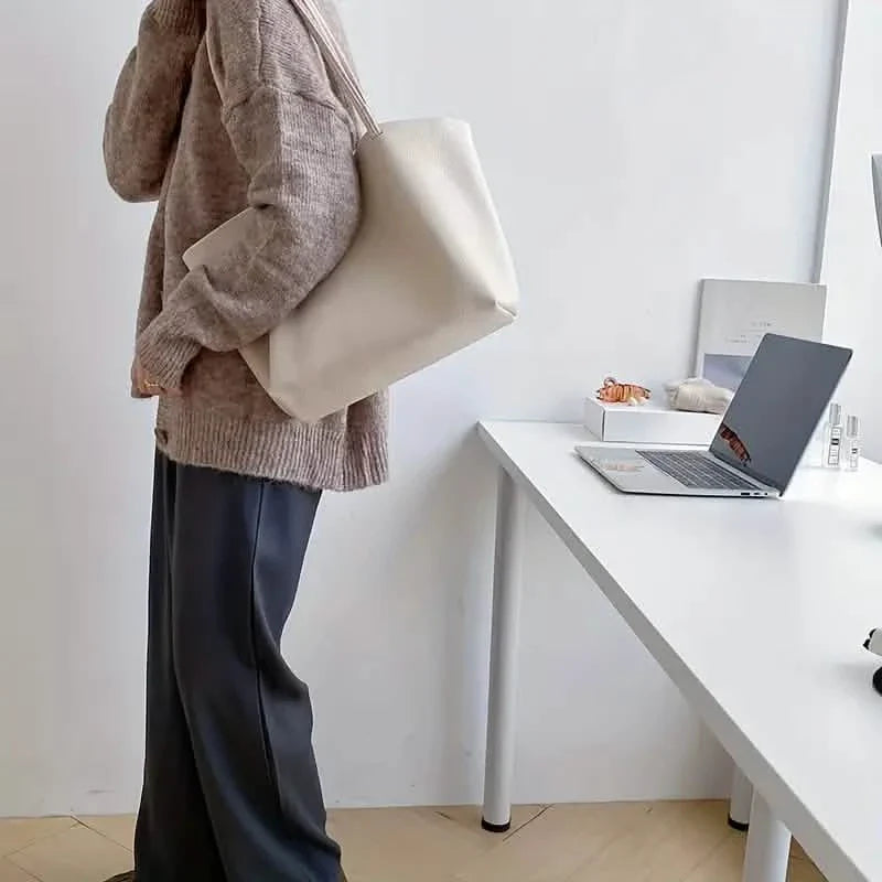 Grands cabas pour femmes Sac à bandoulière en cuir PU souple Sac à main Hobo Sac à poignée supérieure décontracté pour les voyages et le travail