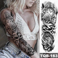 Grand tatouage autocollant temporaire imperméable pour femmes Motif tigre, renard, design de luxe de Wonderland