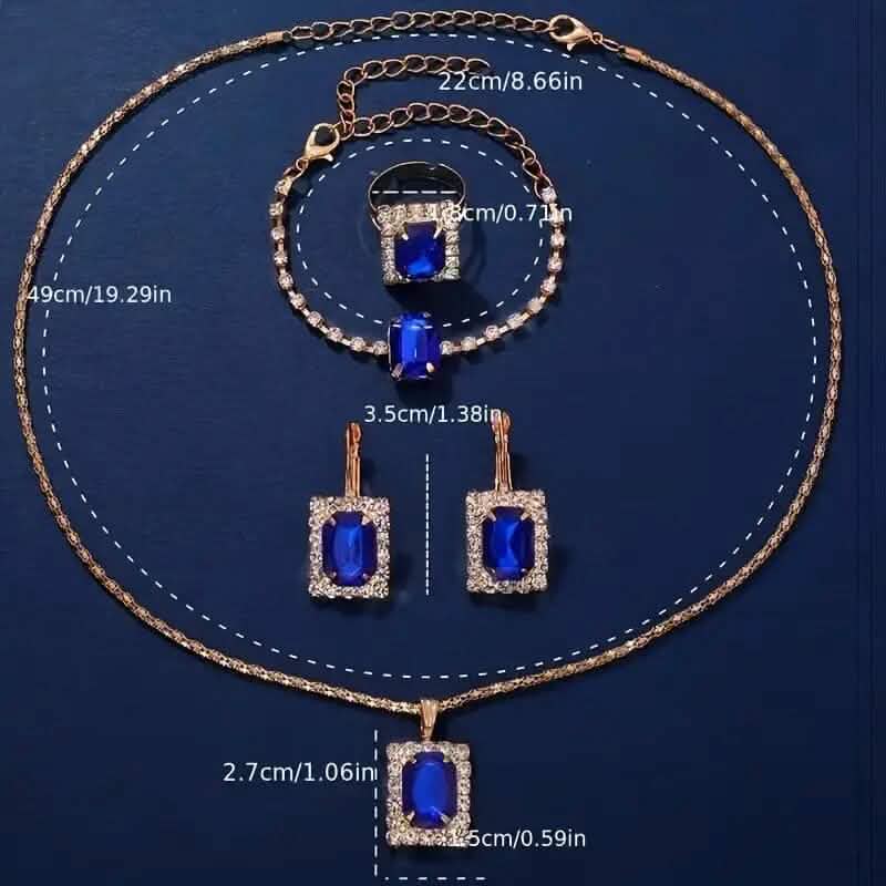 Ensemble de bijoux montre-bracelet en cuir, boucles d'oreilles, bracelet, collier et bague pour femme