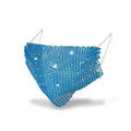 Masque de protection solaire en résille pour femme avec diamants