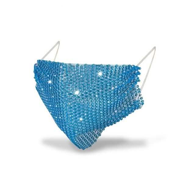 Masque de protection solaire en résille pour femme avec diamants