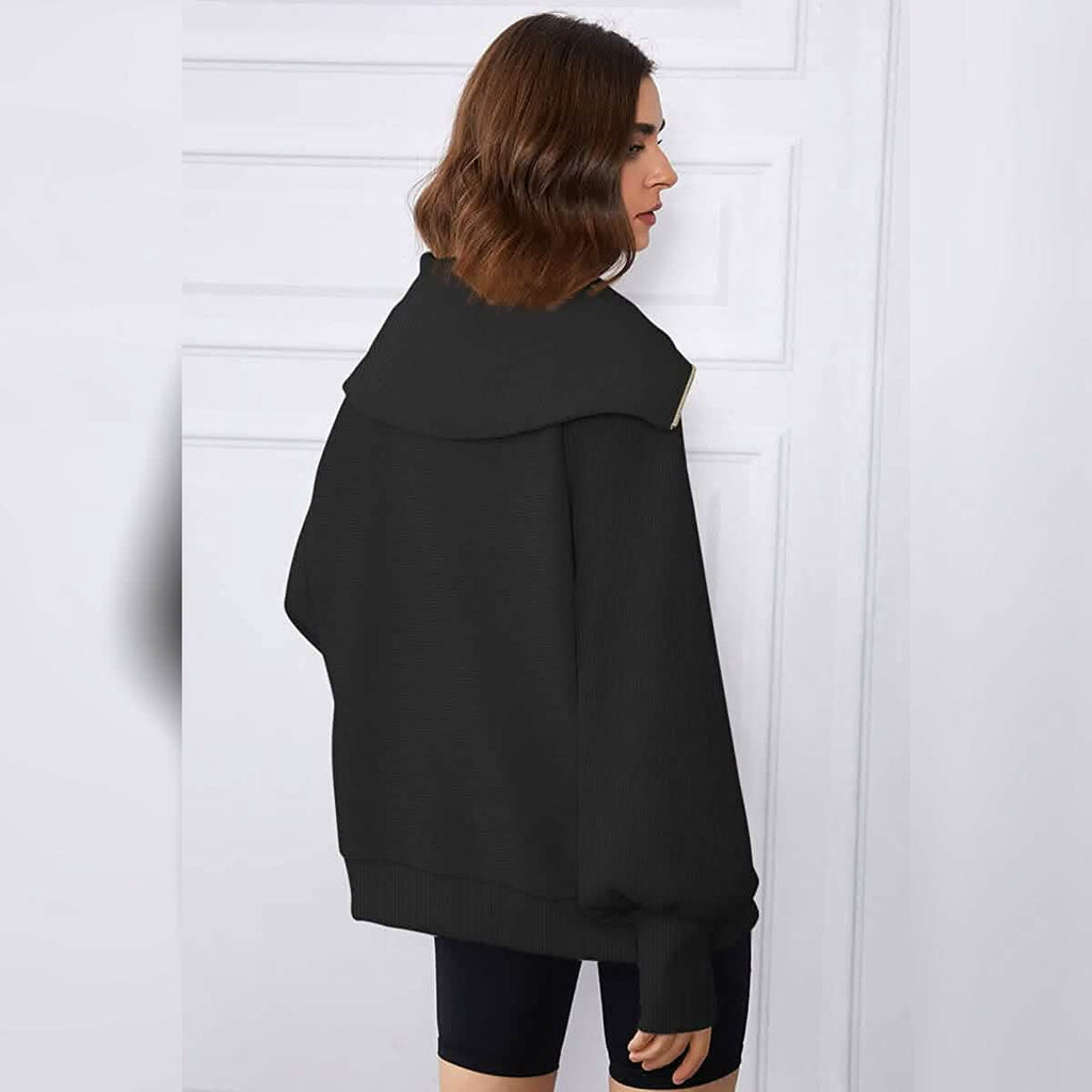 Sweat-shirts à capuche amples et demi-zippés pour femmes