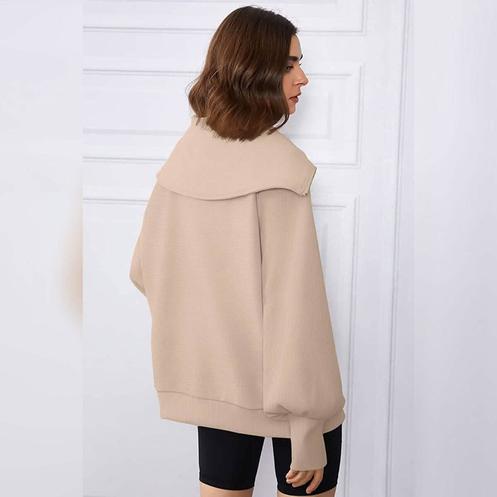 Sweat-shirts à capuche amples et demi-zippés pour femmes