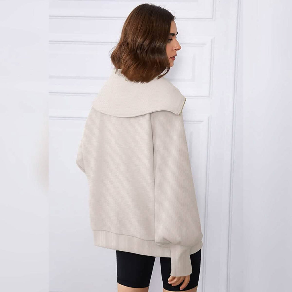Sweat-shirts à capuche amples et demi-zippés pour femmes