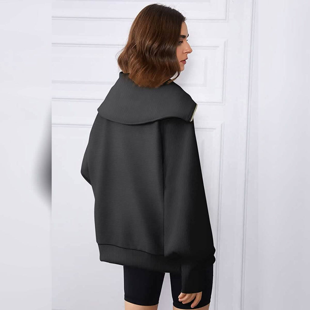 Sweat-shirts à capuche amples et demi-zippés pour femmes