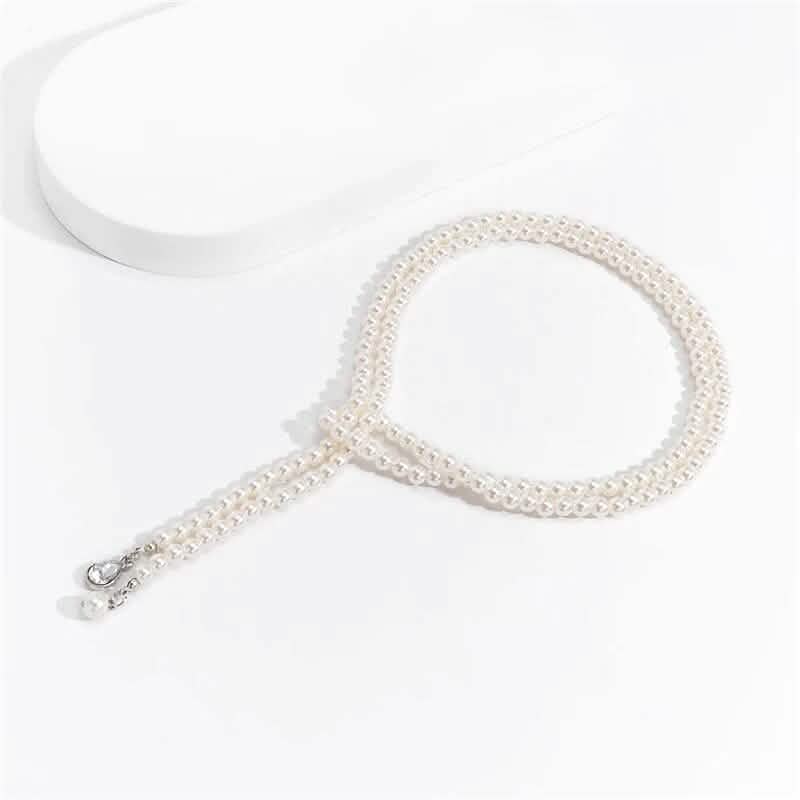 Collier de perles fantaisie élégant à plusieurs rangs pour femme, pendentif pompon bohème, bijoux à double rangée