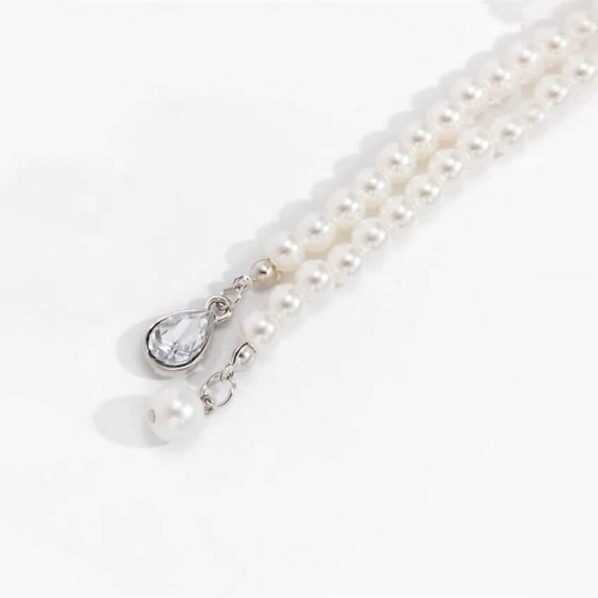 Collier de perles fantaisie élégant à plusieurs rangs pour femme, pendentif pompon bohème, bijoux à double rangée