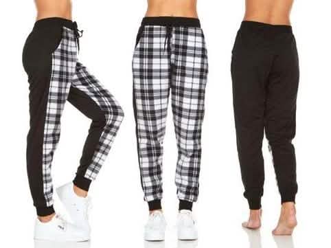 Pantalon de jogging écossais pour femme avec poches