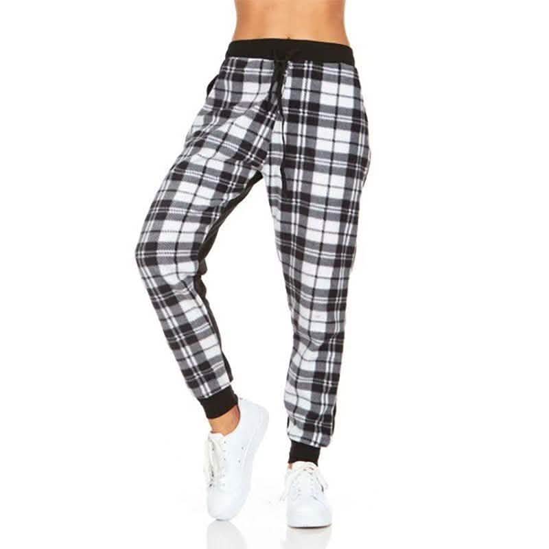 Pantalon de jogging écossais pour femme avec poches