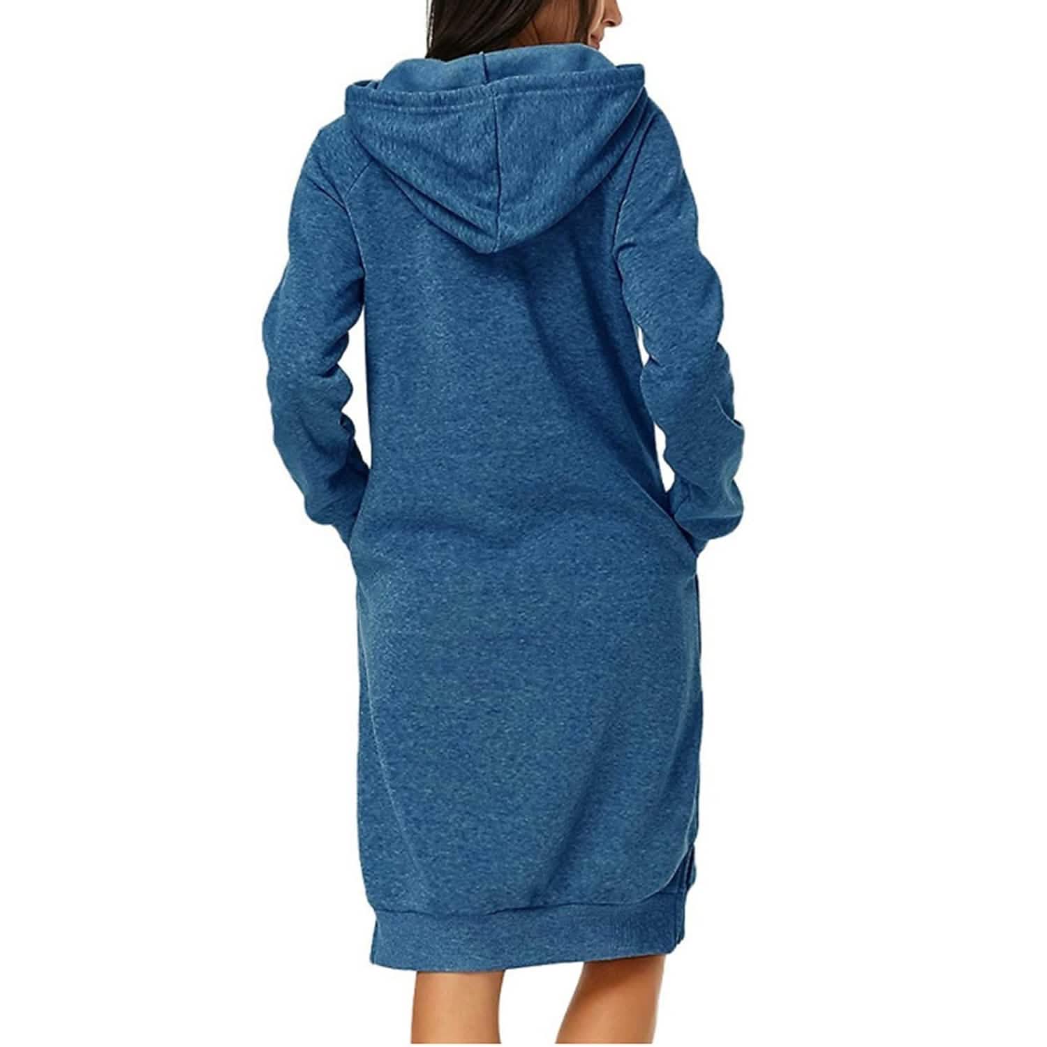 Robe pull à capuche pour femme