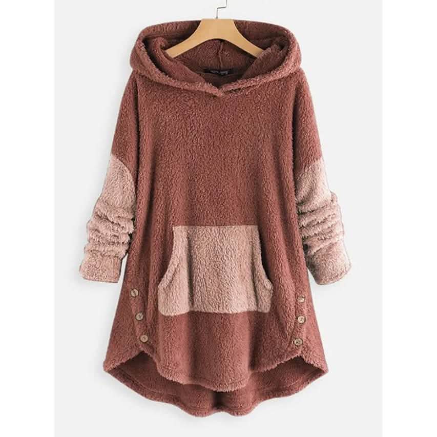 Sweat à capuche uni pour femme