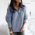 Cardigan pull zippé en tricot uni décontracté à manches longues pour femme