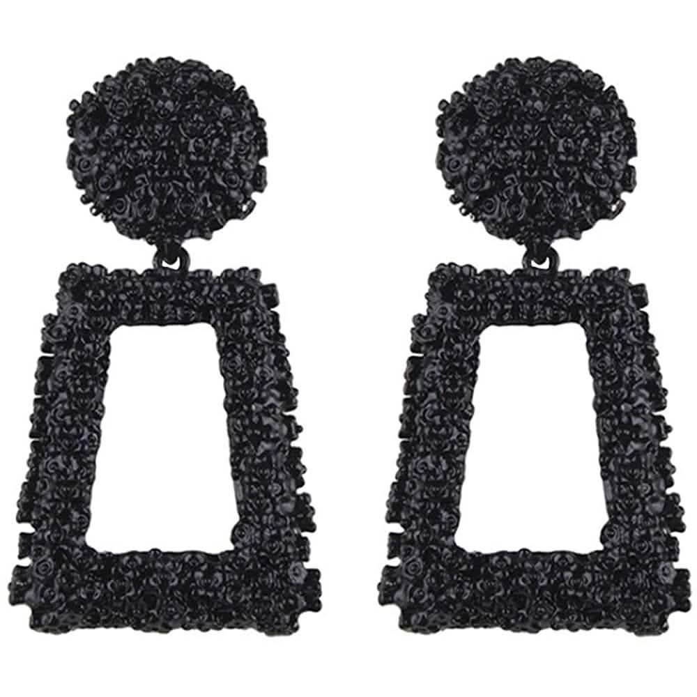 Boucles d'oreilles pendantes géométriques rectangulaires pour femmes
