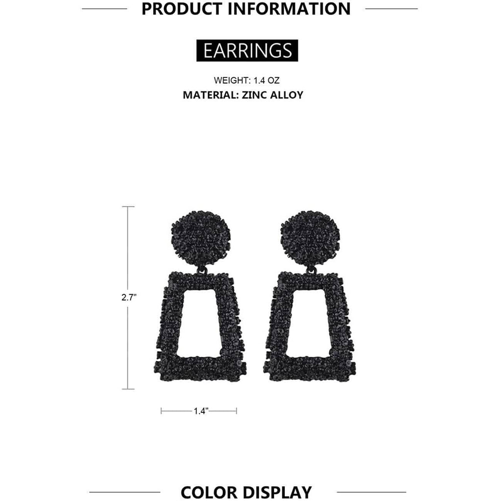 Boucles d'oreilles pendantes géométriques rectangulaires pour femmes
