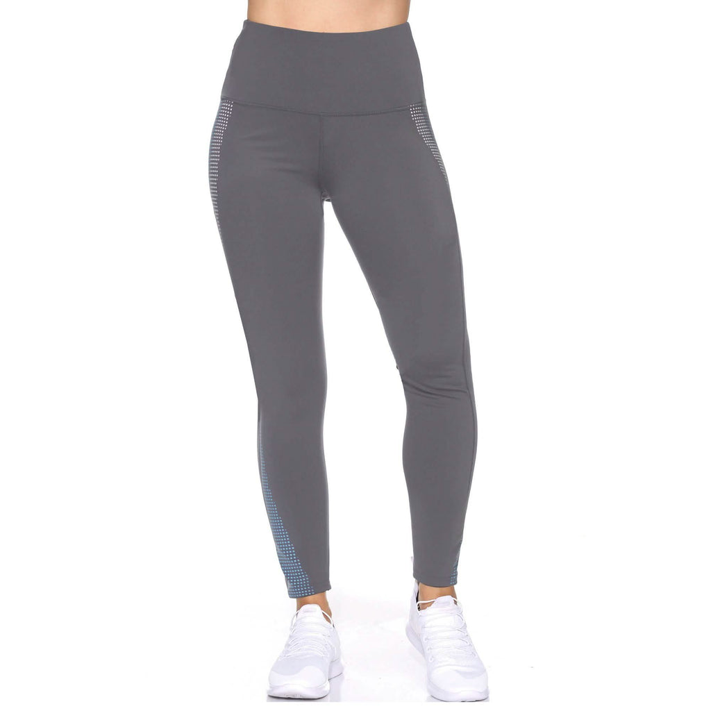 Legging Femme Taille Haute Longueur Cheville avec Points en Caoutchouc