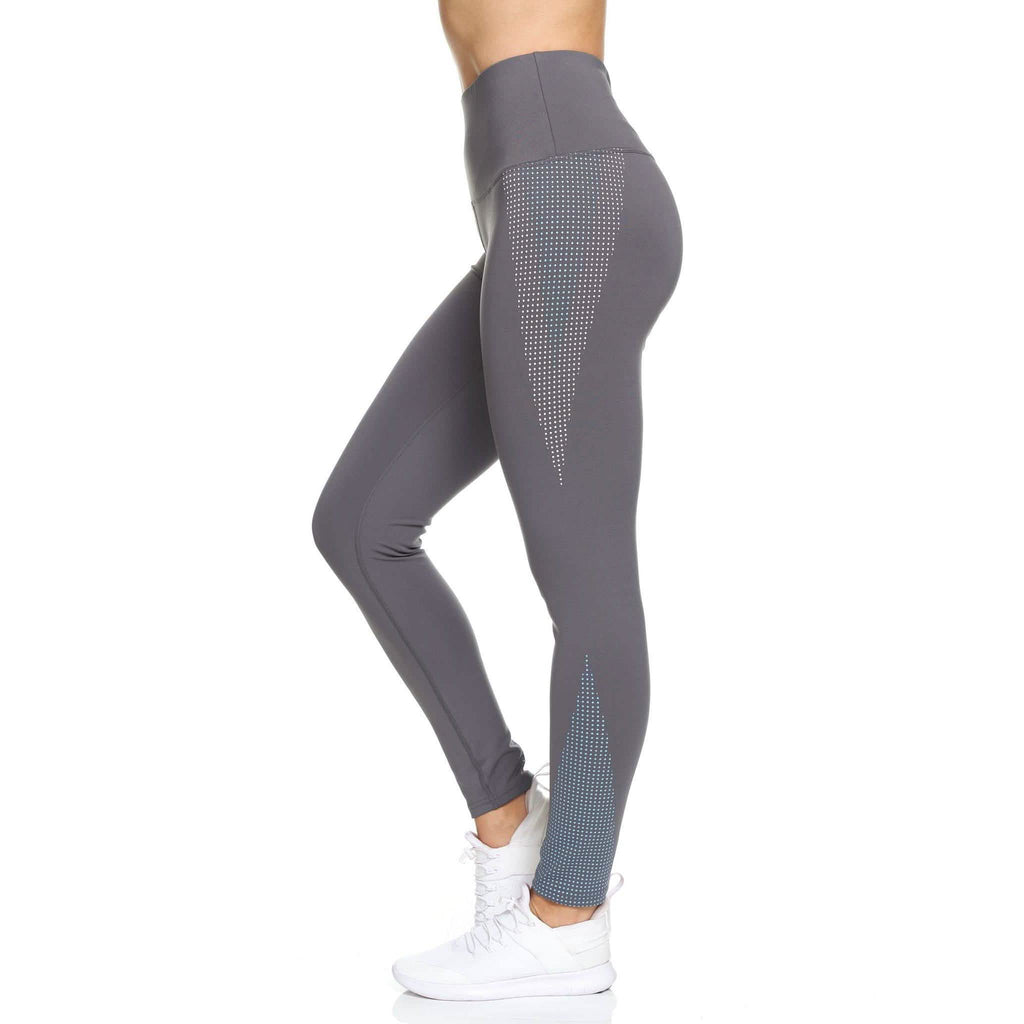 Legging Femme Taille Haute Longueur Cheville avec Points en Caoutchouc
