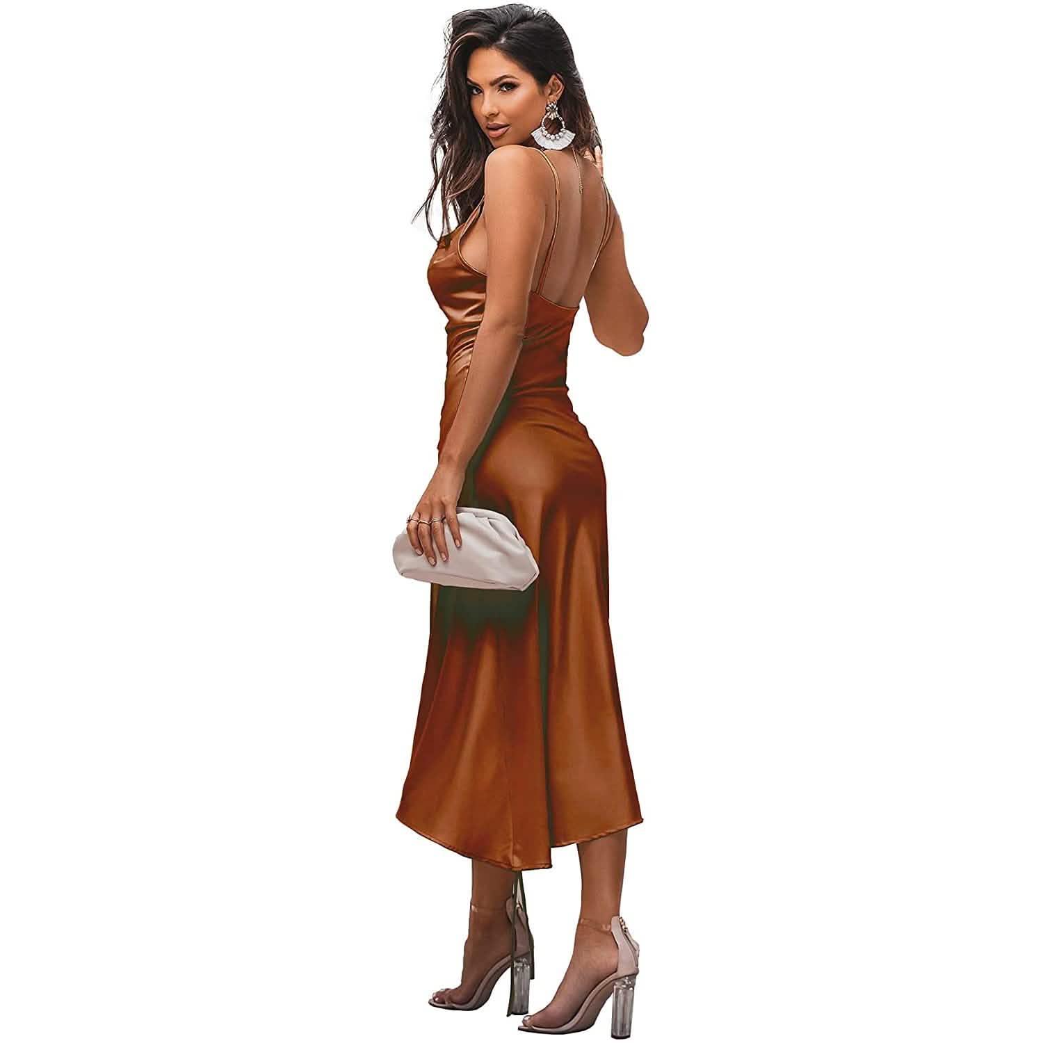 Robe nuisette en satin pour femme