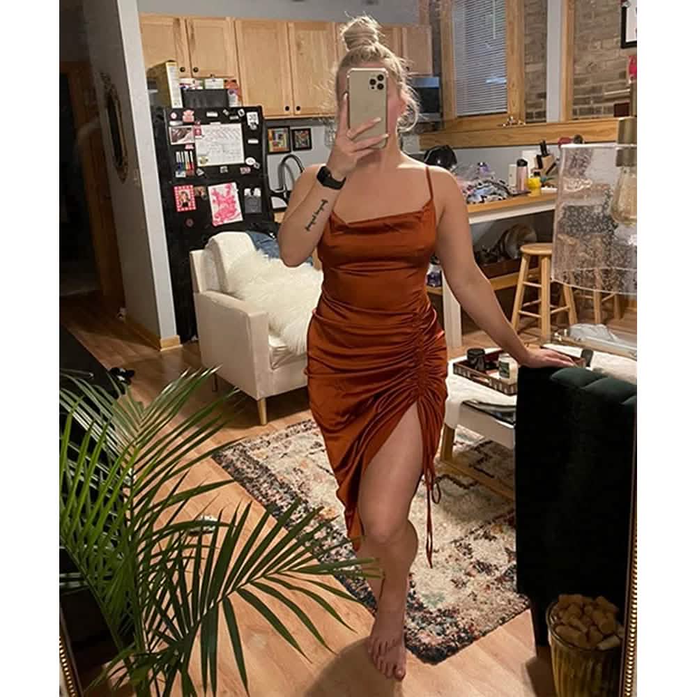 Robe nuisette en satin pour femme