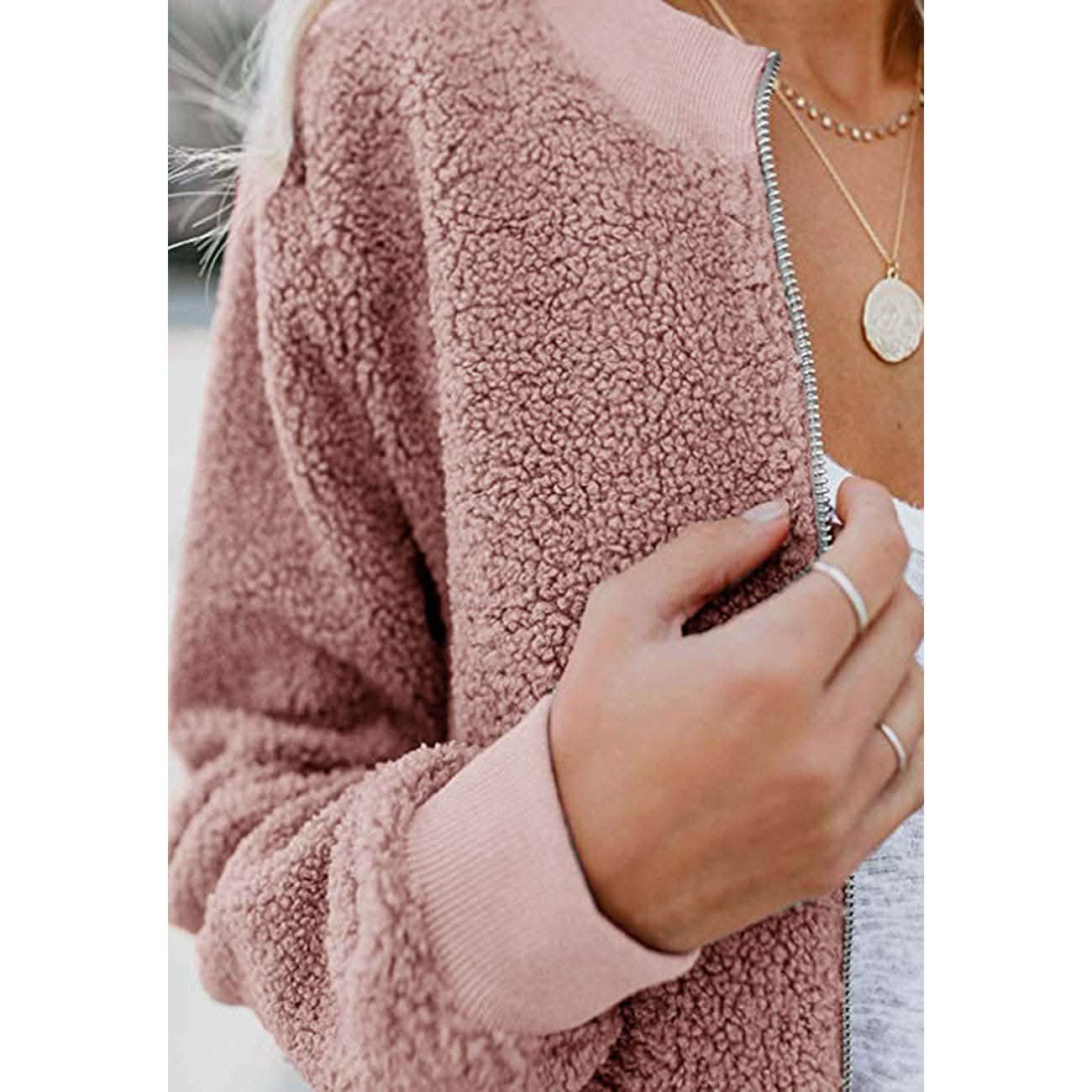 Veste polaire sherpa pour femme