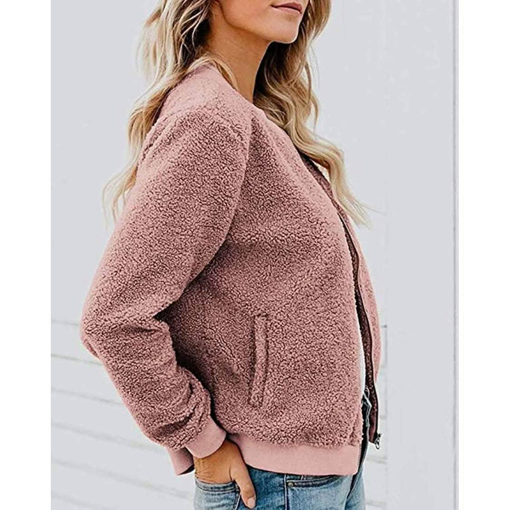 Veste polaire sherpa pour femme