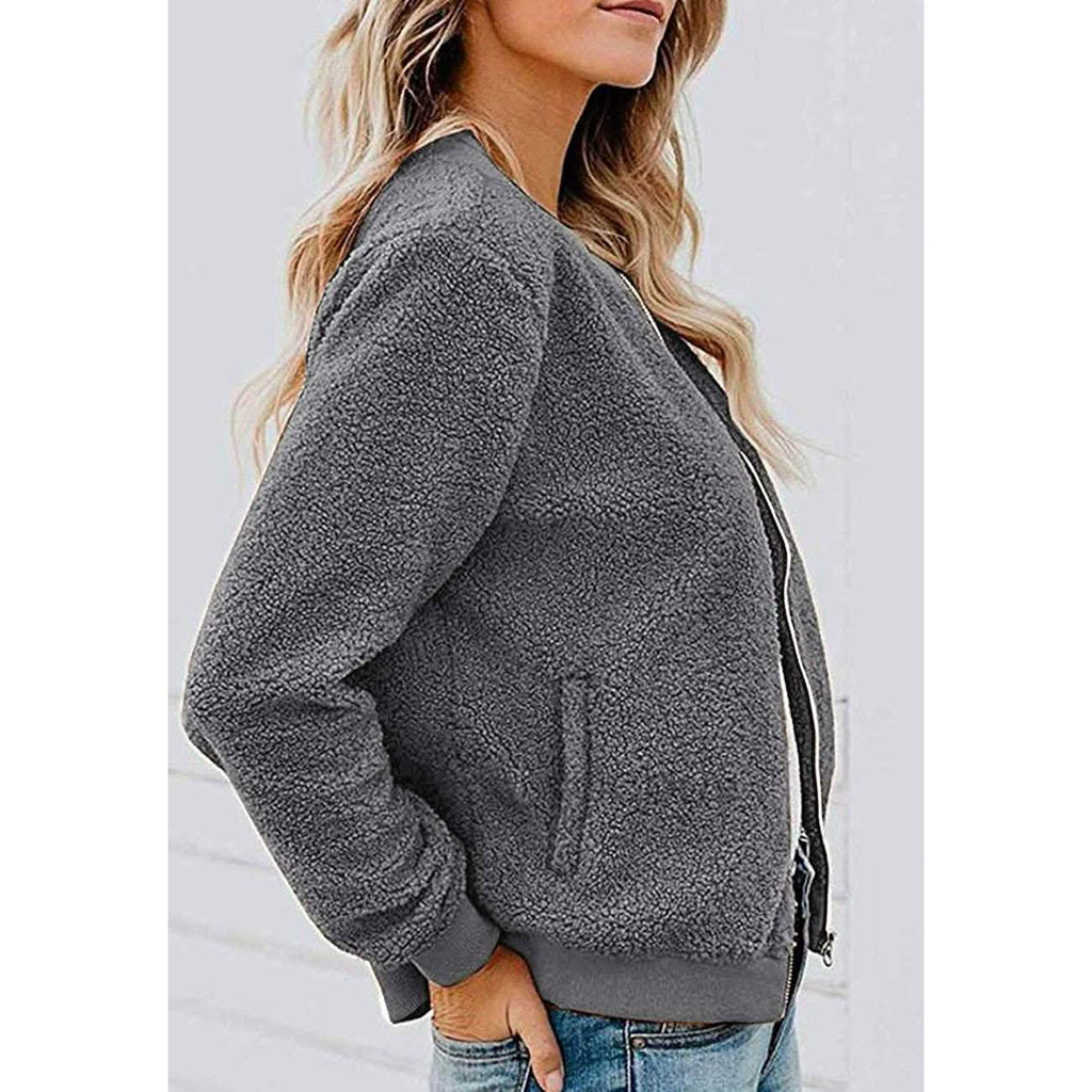 Veste polaire sherpa pour femme