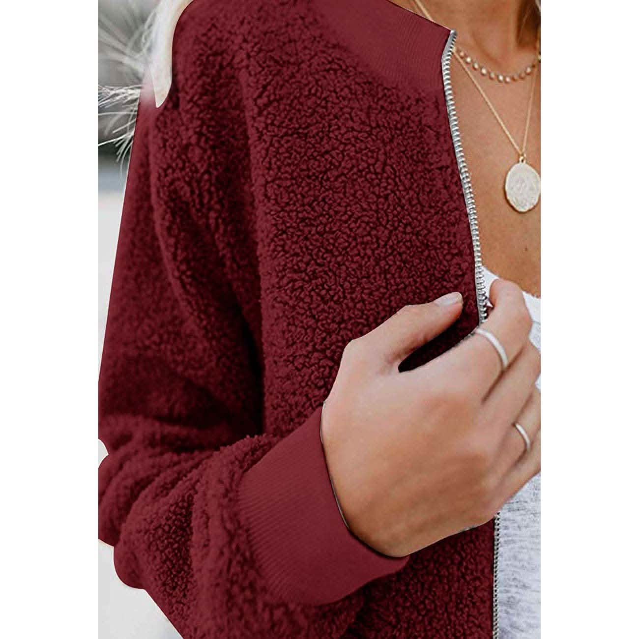 Veste polaire sherpa pour femme