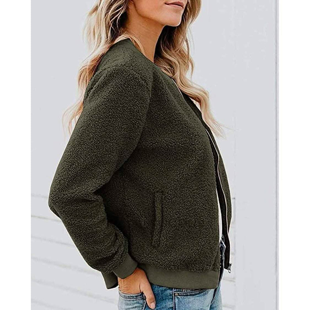 Veste polaire sherpa pour femme