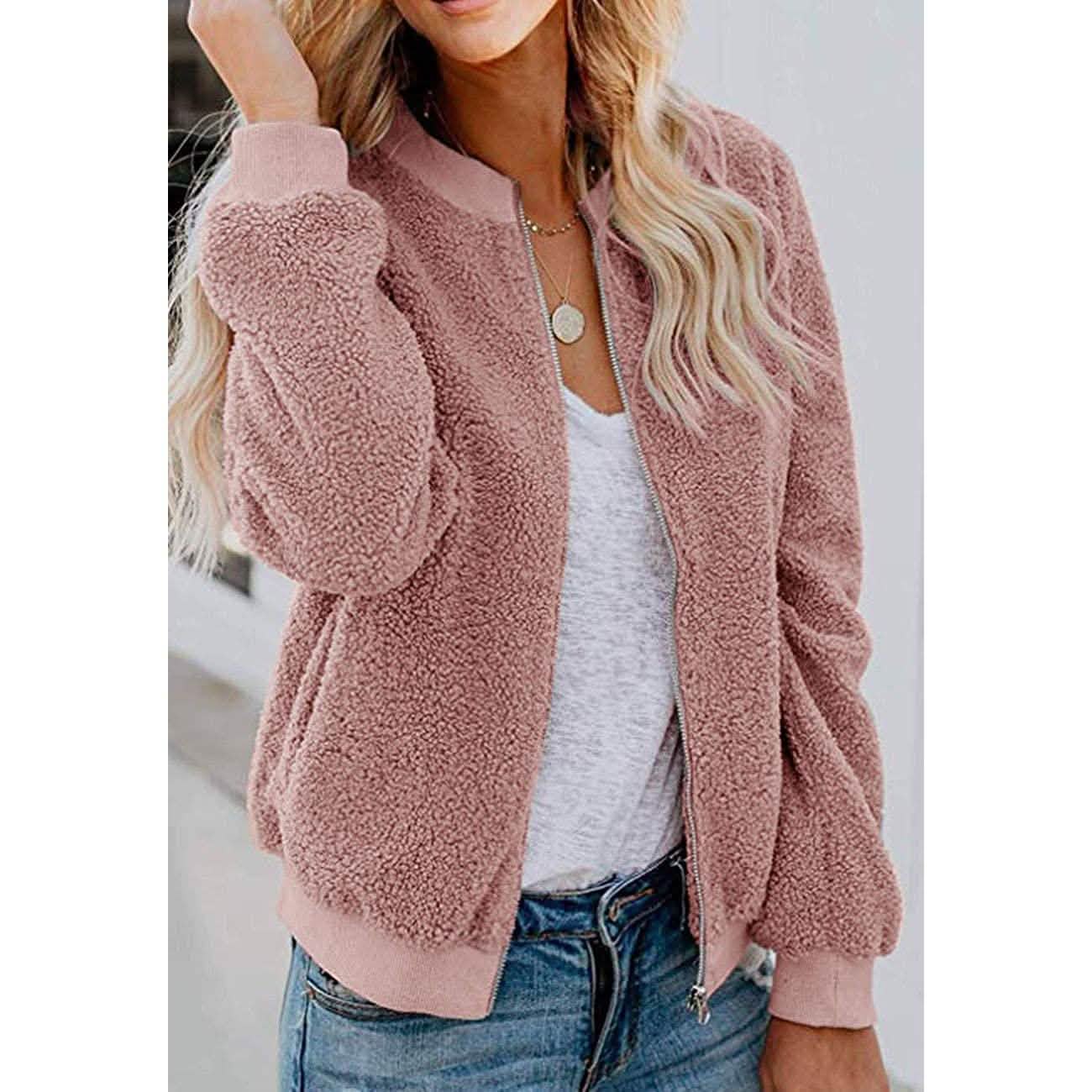 Veste polaire sherpa pour femme