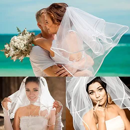 Voile de mariée simple pour femme avec peigne