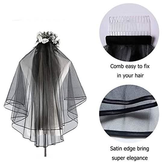 Voile de mariée simple pour femme avec peigne