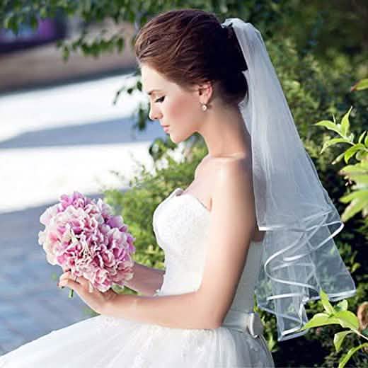 Voile de mariée simple pour femme avec peigne