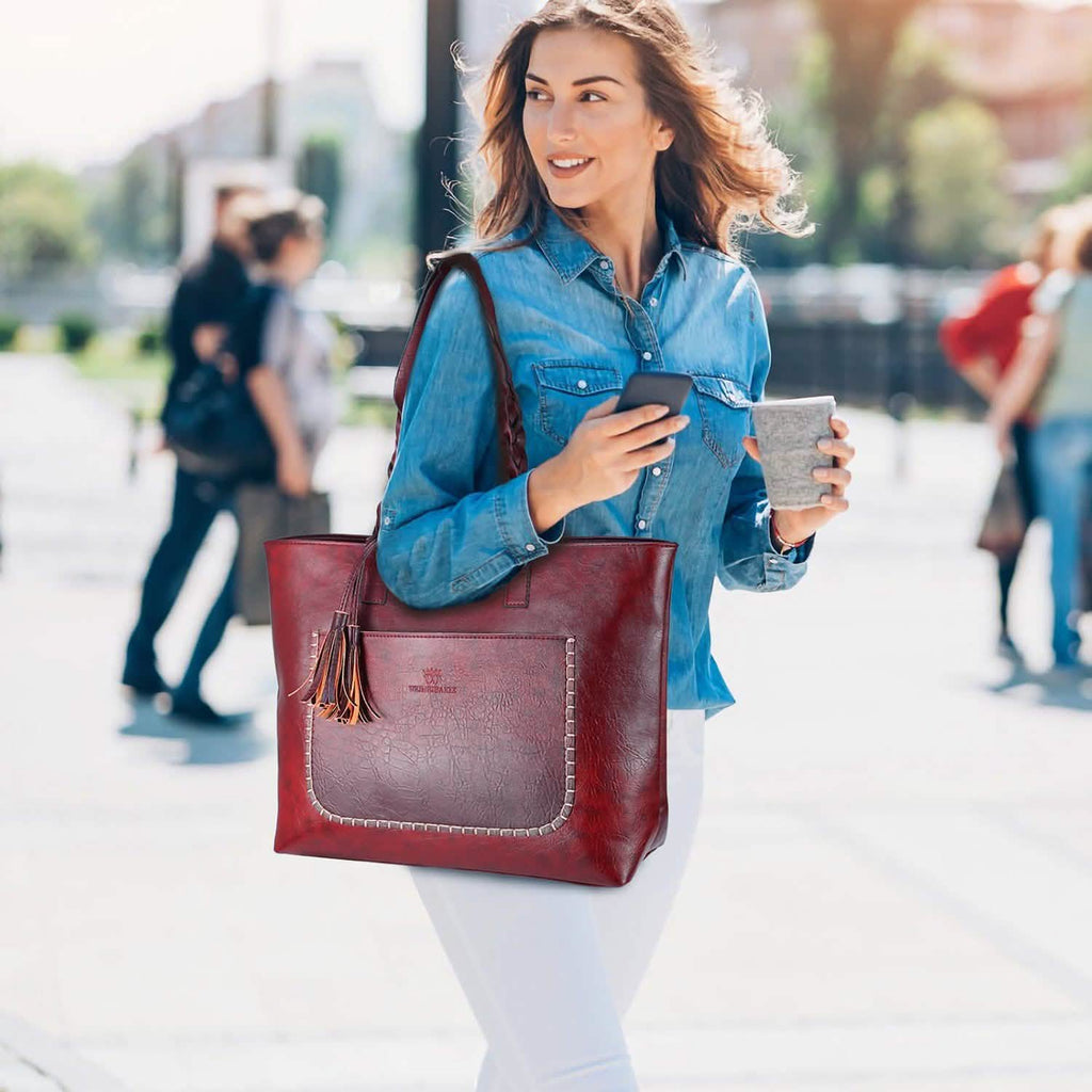 Sac cabas souple en cuir pour femme