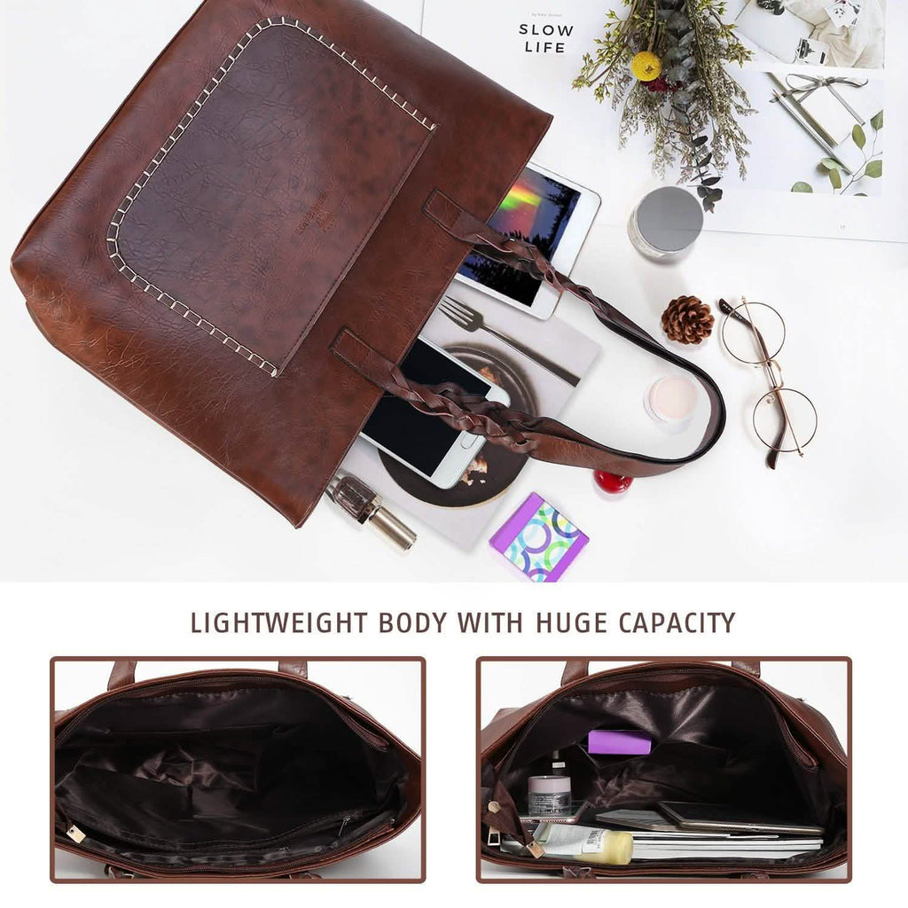 Sac cabas souple en cuir pour femme