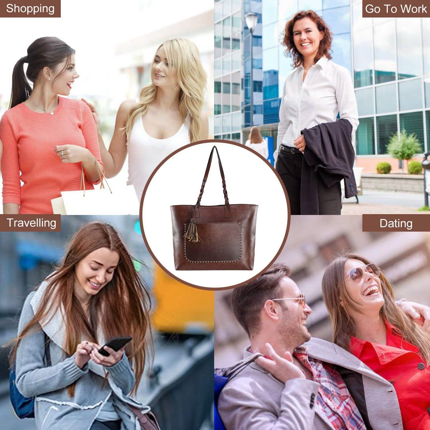 Sac cabas souple en cuir pour femme