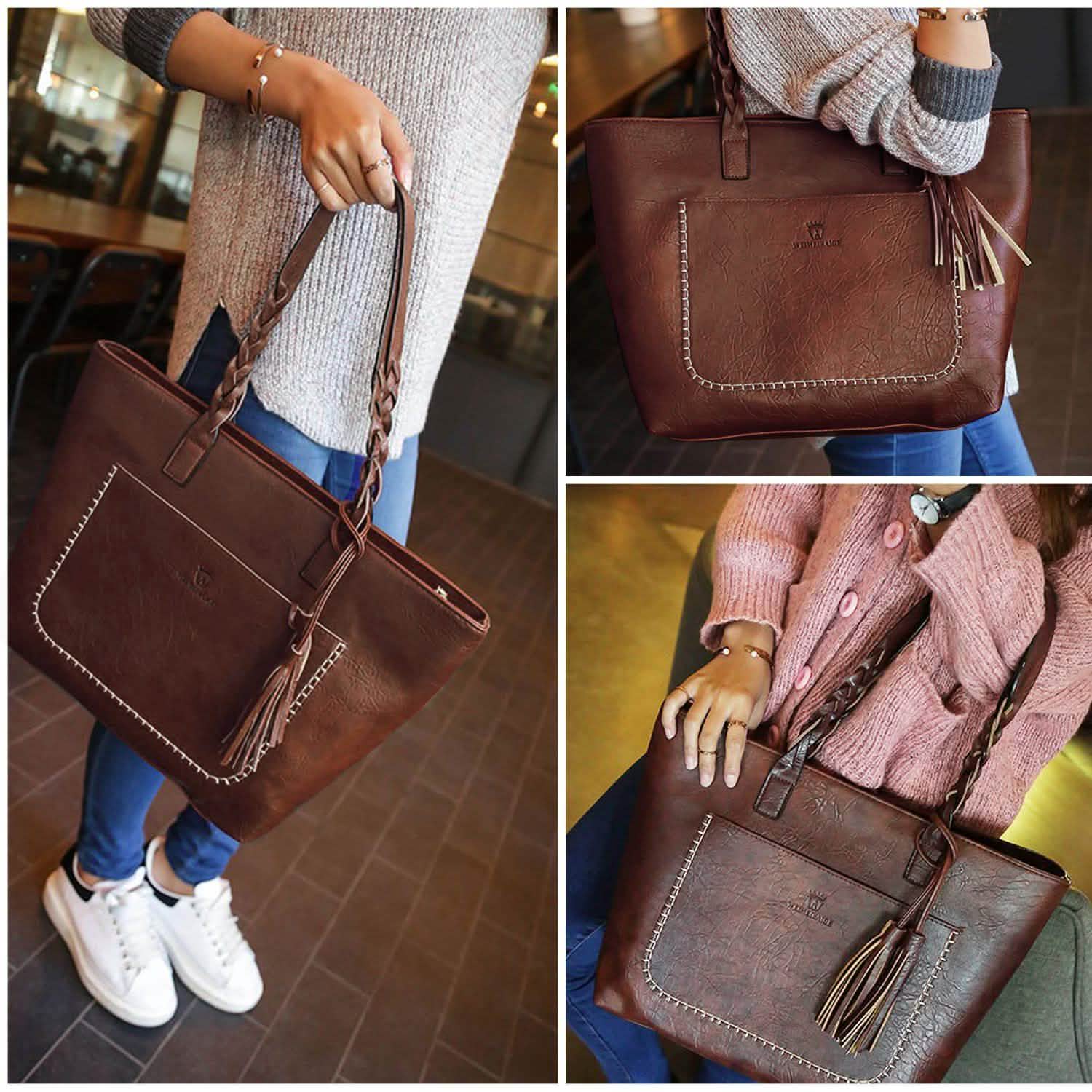 Sac cabas souple en cuir pour femme