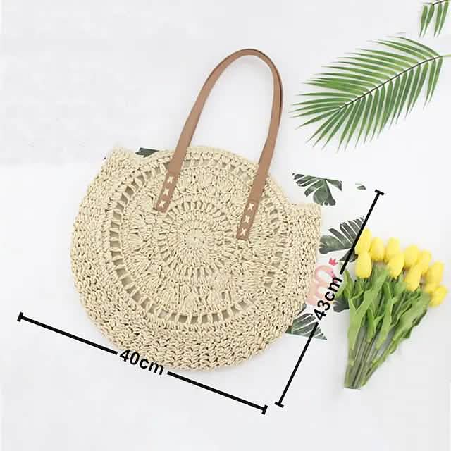 Sac fourre-tout en paille pour femme style bohème