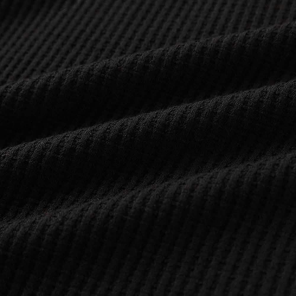 Hauts Henley en maille gaufrée à col en V pour femmes